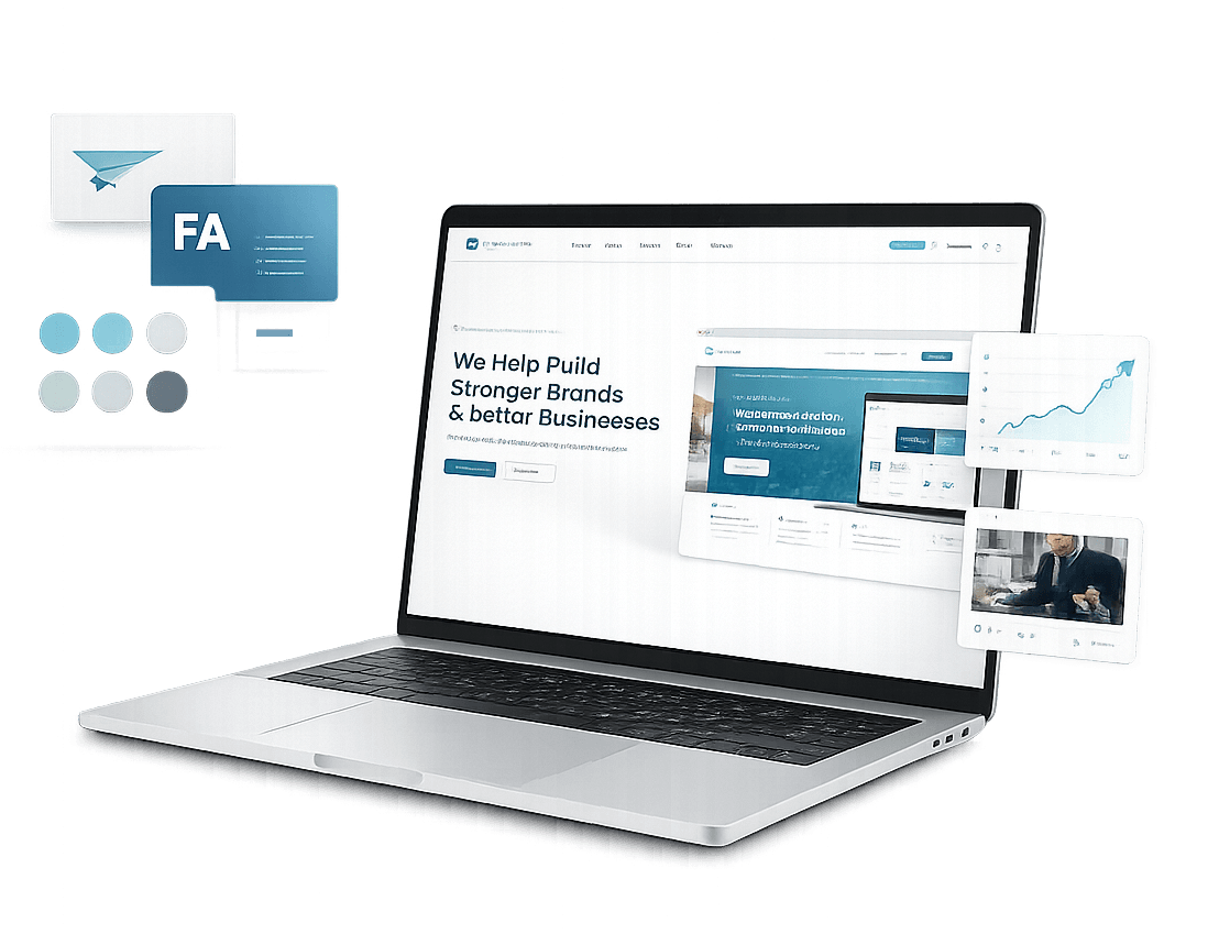 Digital dashboard visual suggesting analytics and search performance